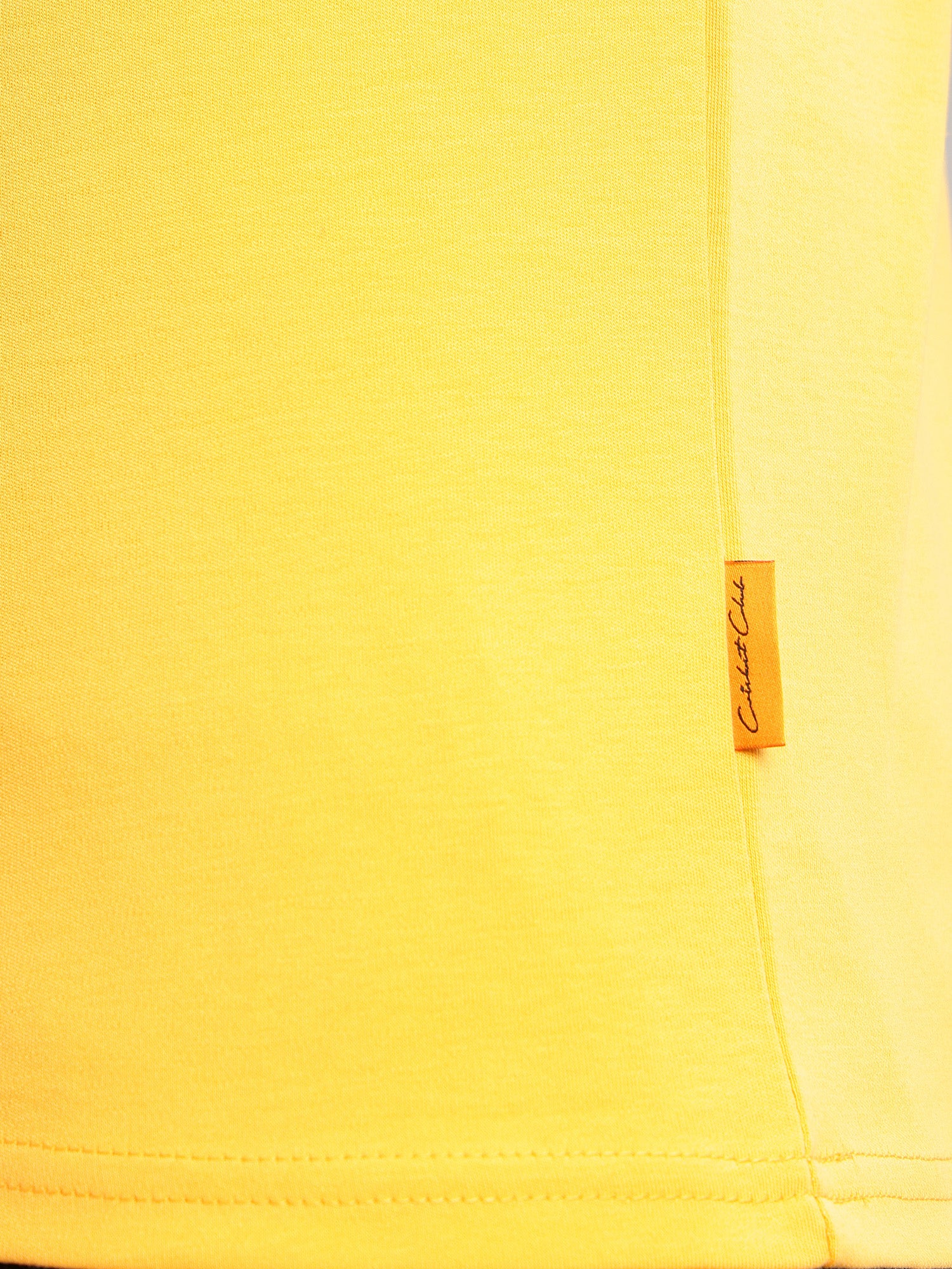 Thomas Scott Men Yellow Cricket Club Collection Regular Fit Short Sleeves Round Neck Solid 100% Cotton Knitted Tshirt
