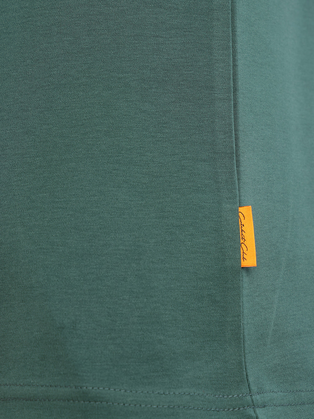 Thomas Scott Men Green Cricket Club Collection Regular Fit Short Sleeves Round Neck Solid 100% Cotton Knitted Tshirt