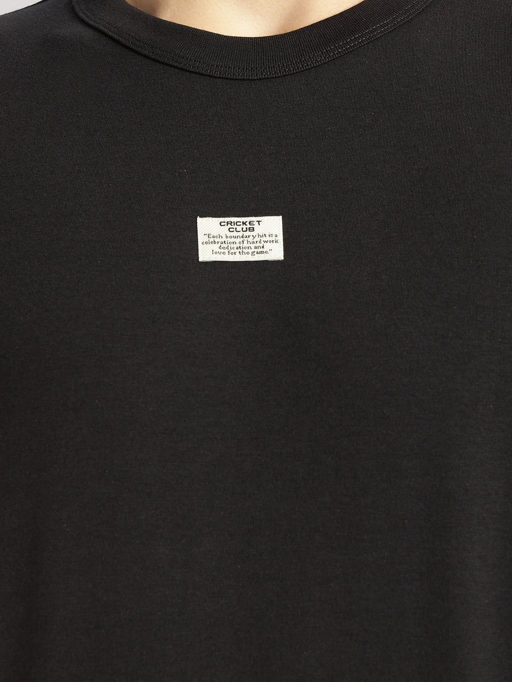 Thomas Scott Men Grey Cricket Club Collection Regular Fit Short Sleeves Round Neck Solid Knitted T-Shirt