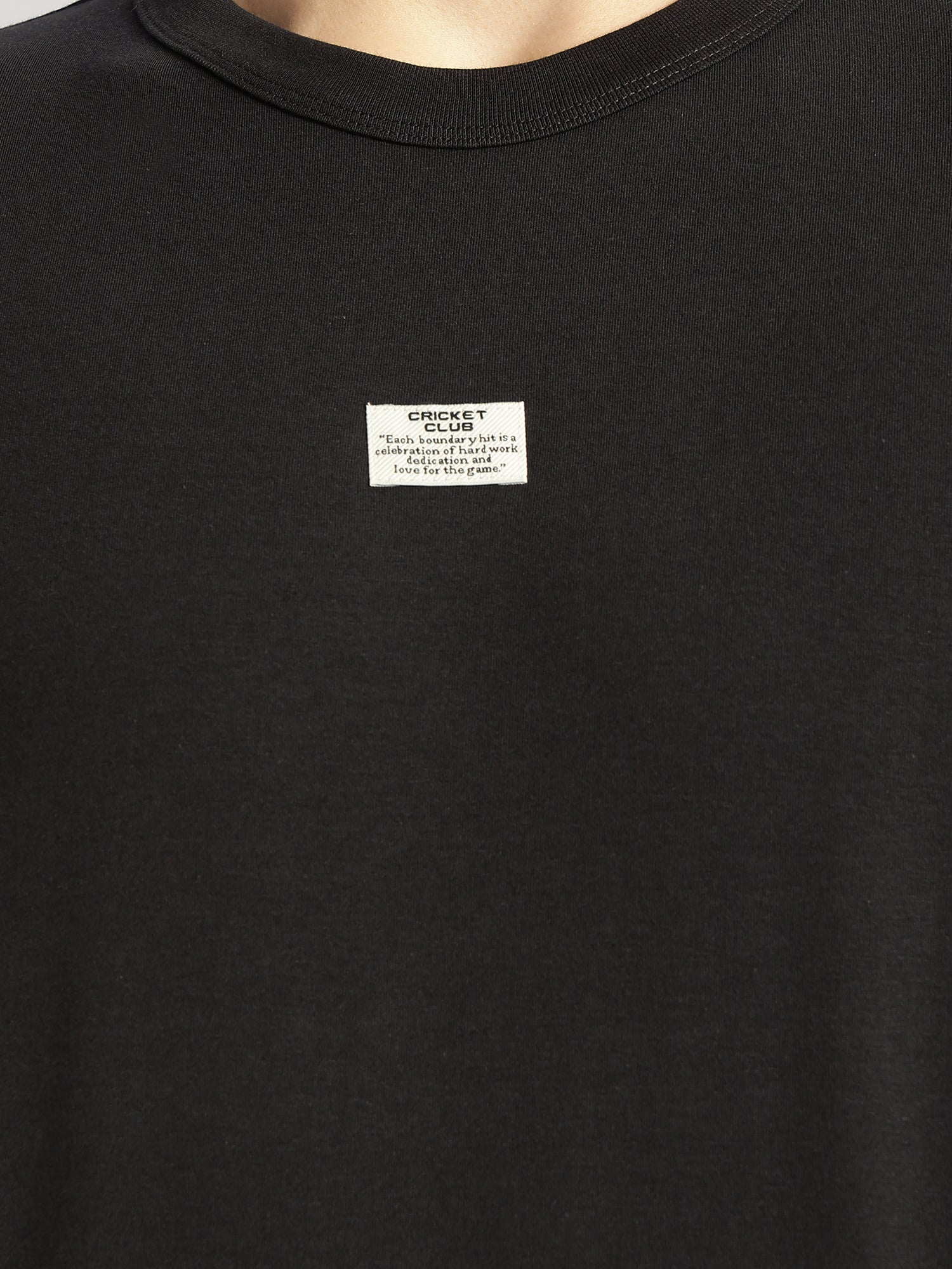 Thomas Scott Men Grey Cricket Club Collection Regular Fit Short Sleeves Round Neck Solid Knitted T-Shirt