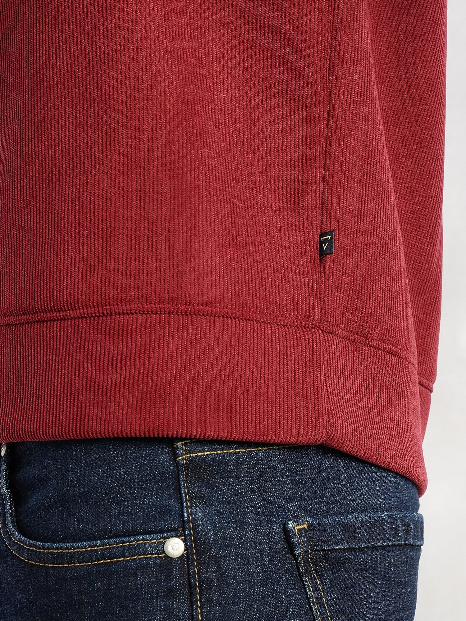 Thomas Scott Men Maroon Regular Fit Long Sleeves Round Neck Solid Polyester Pullover Sweatshirt