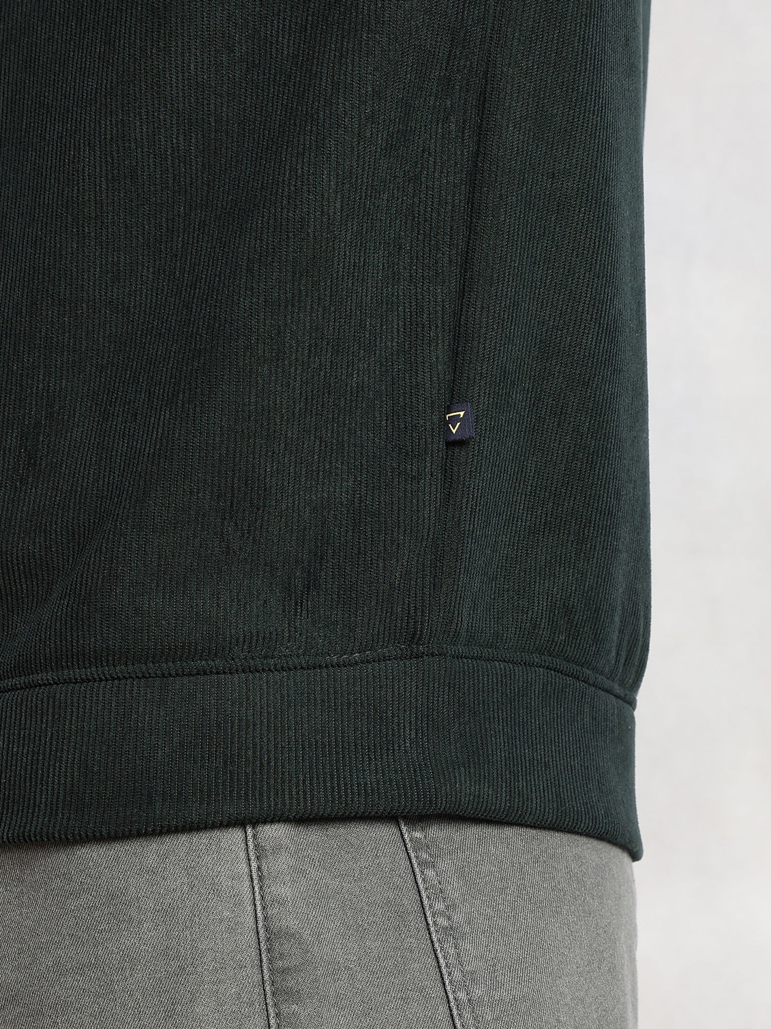 Thomas Scott Men Bottle Green Regular Fit Long Sleeves Mock Neck Half-Zip Solid Polyester Knitted Sweatshirt