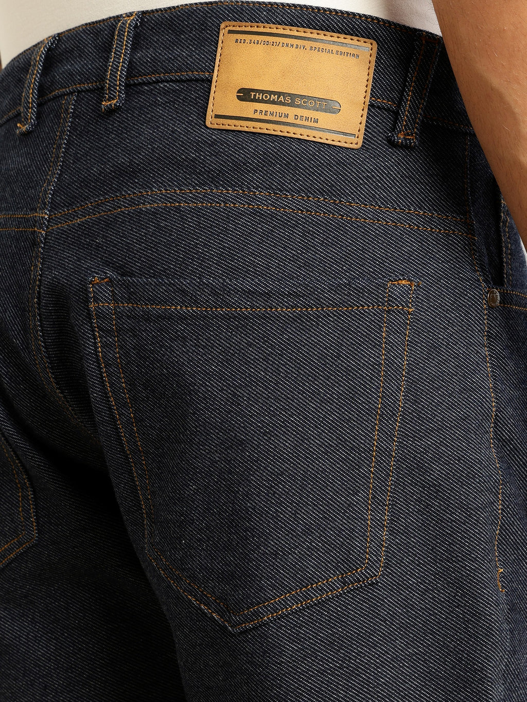 Thomas Scott Men Indigo Smart Slim Fit Dark Shade 4-Way Stretch Performance Jeans