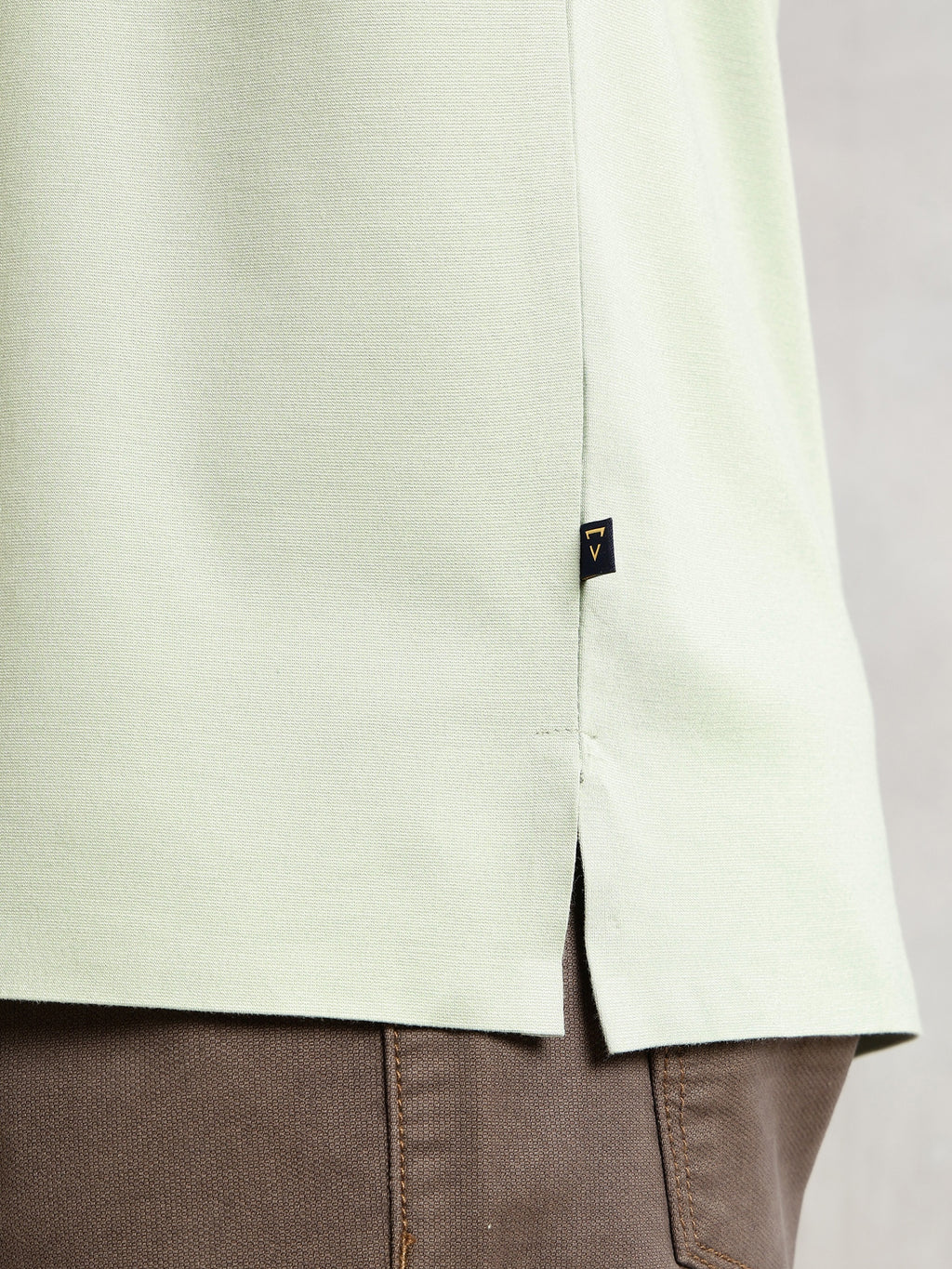 Thomas Scott Men Sage Green Regular Fit Short Sleeves Solid Viscose Rayon Knitted Polo Collar Performance T-shirt