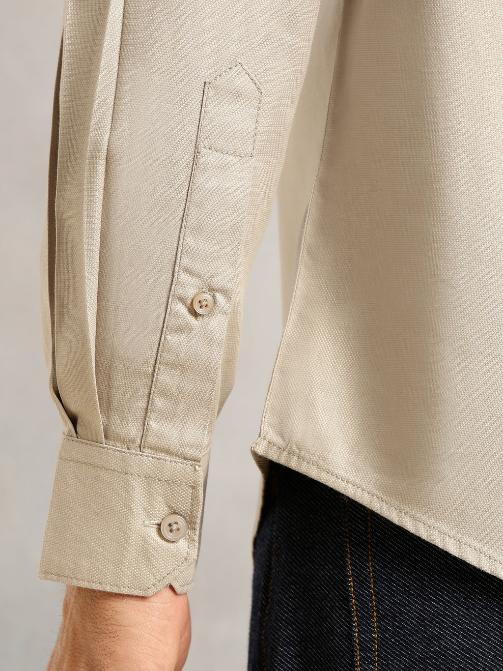 Thomas Scott Men Grey Slim Fit Long Sleeves Solid Spread Collar 100% Cotton Twill Casual Shirt