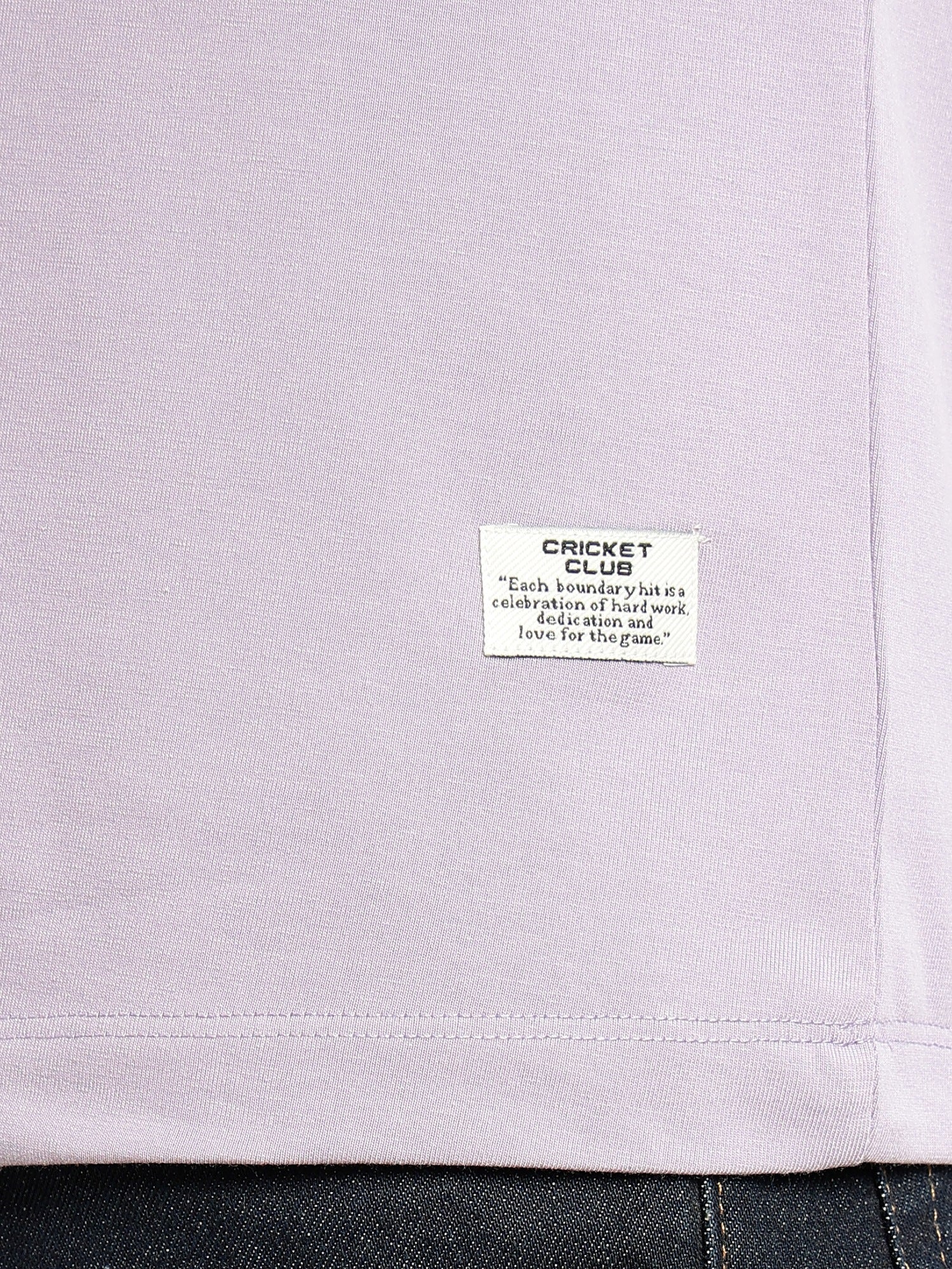 Thomas Scott Men Lavender Cricket Club Collection Regular Fit Round Neck Long Sleeves Polycotton Solid Knitted T-shirt
