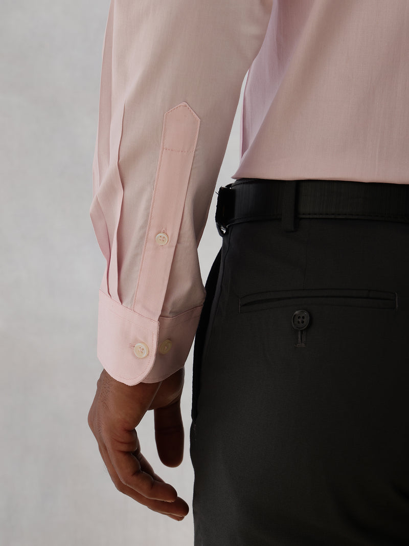Thomas Scott Men Pink Regular Fit Long Sleeves Spread Collar 100% Cotton Oxford Formal Shirt