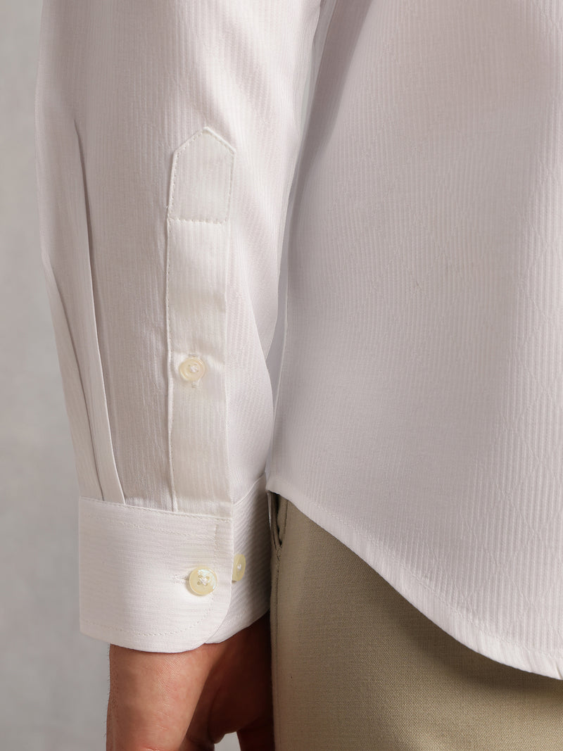 Thomas Scott Men White1 Premium Regular Fit Long Sleeves Spread Collar 100% Cotton Formal Shirt