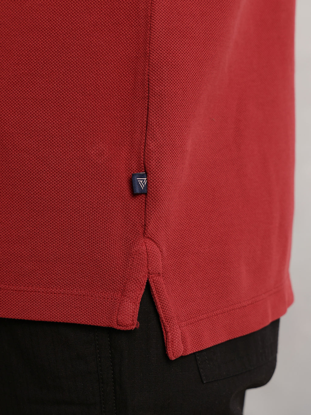Thomas Scott Men Red Regular Fit Solid Polo Collar Long Sleeve Pure Cotton Knitted T-shirt