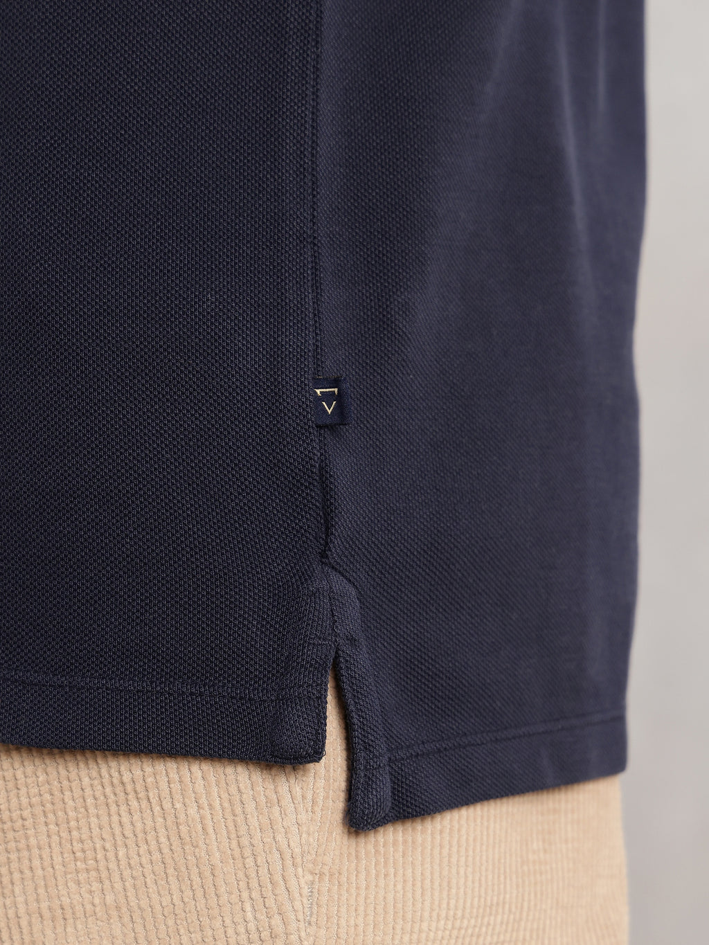 Thomas Scott Men Navy Regular Fit Solid Polo Collar Long Sleeve Pure Cotton Knitted T-shirt