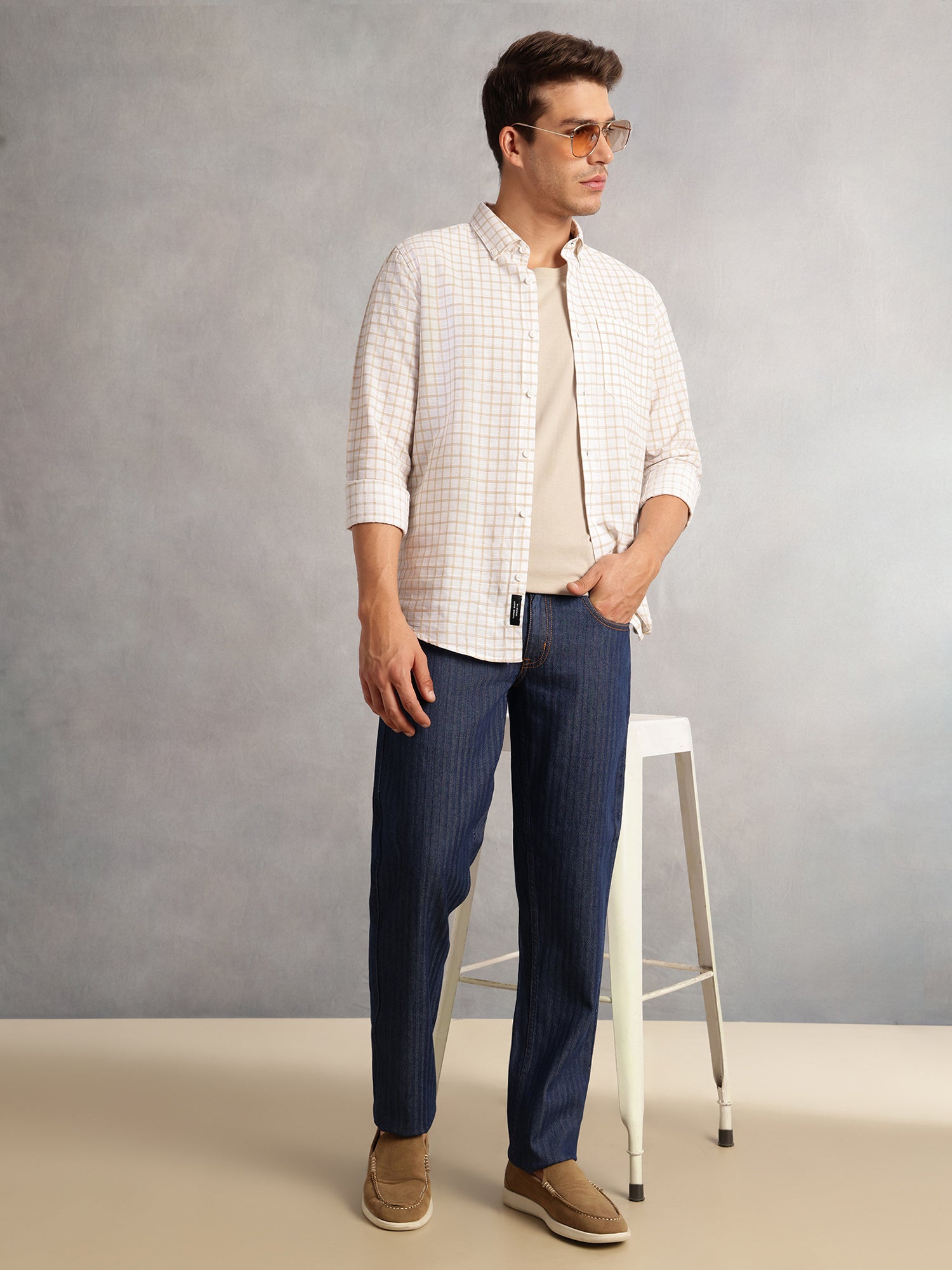 Thomas Scott Men Blue Cricket Club Collection Relaxed Fit Dark Shade Clean Look Non Stretchable Jeans