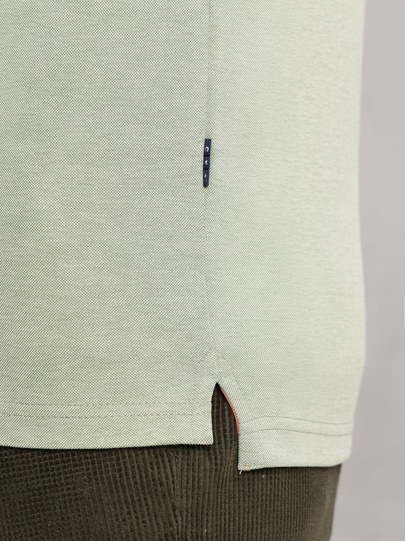 Thomas Scott Men Green Cricket Club Collection Regular Fit Short Sleeves Solid Polo Collar Knitted T-Shirt