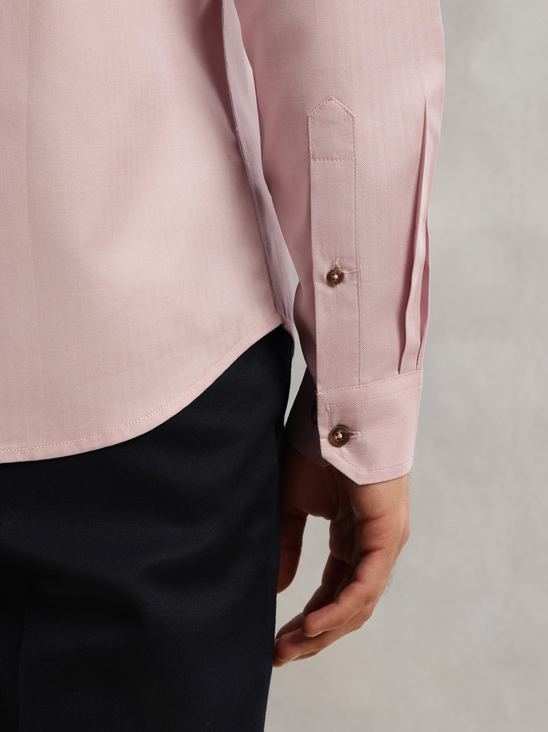 Thomas Scott Men Lilac Premium Regular Fit Long Sleeves Spread Collar Textured 100% Cotton Casual Shirt