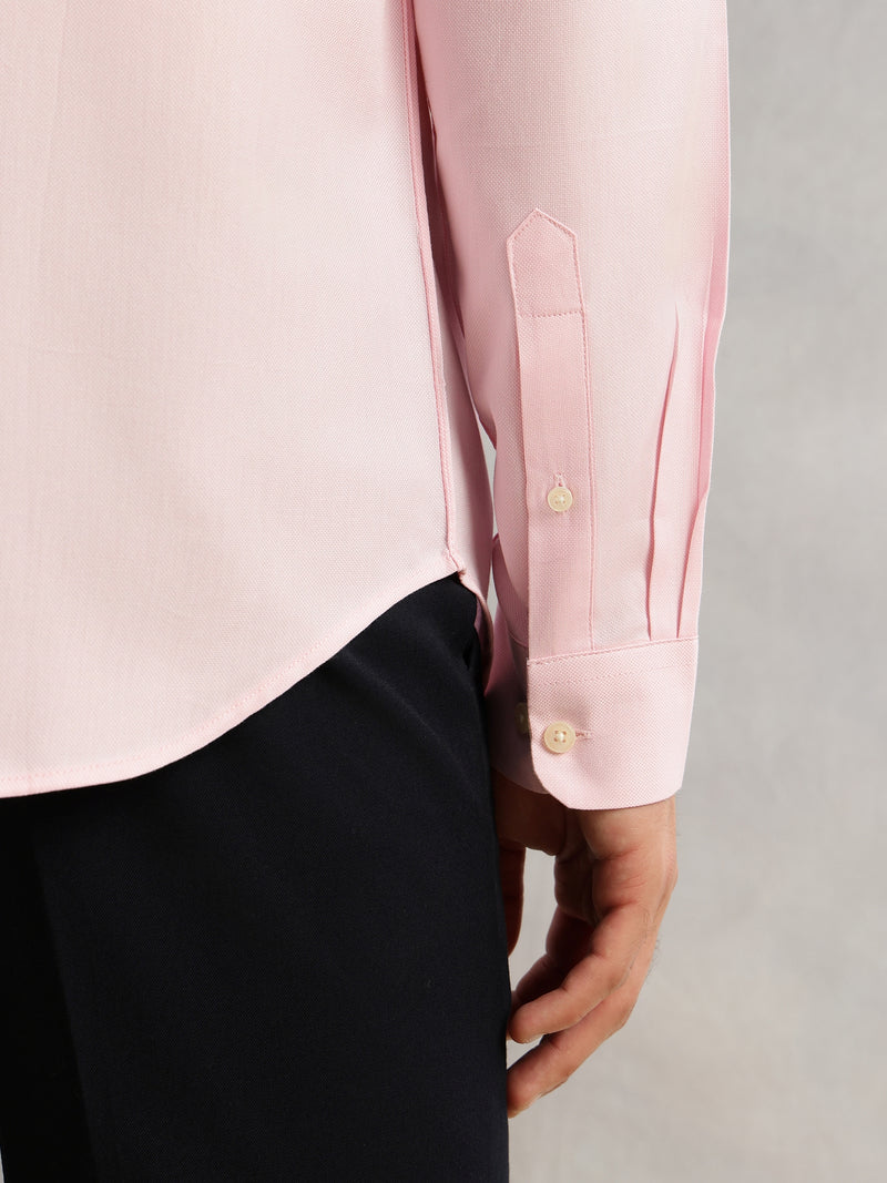 Thomas Scott Men Pink Regular Fit Long Sleeves Spread Collar with Contrast Fabric Solid 100% Cotton Formal Shirt