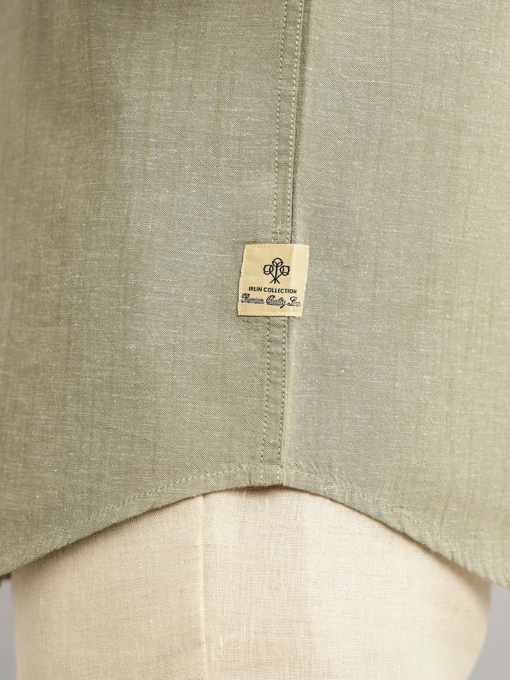 Thomas Scott Men Dark Olive Premium Short Sleeves Slim Fit Spread Collar Solid Cotton Linen Casual Shirt