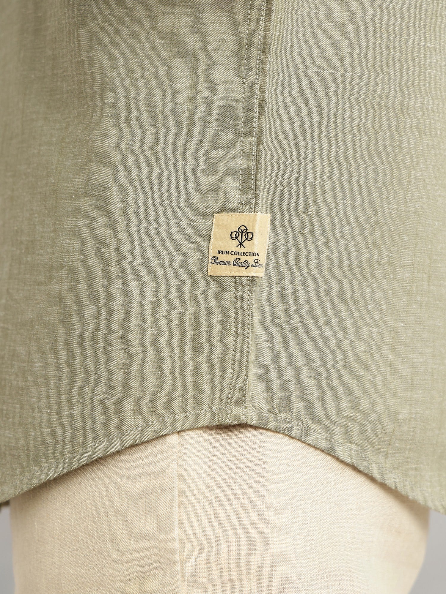 Thomas Scott Men Dark Olive Premium Short Sleeves Slim Fit Spread Collar Solid Cotton Linen Casual Shirt