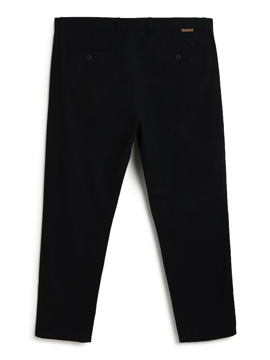 Thomas Scott Men Black Plus Size Regular Fit Mid-Rise Solid Woven Trouser