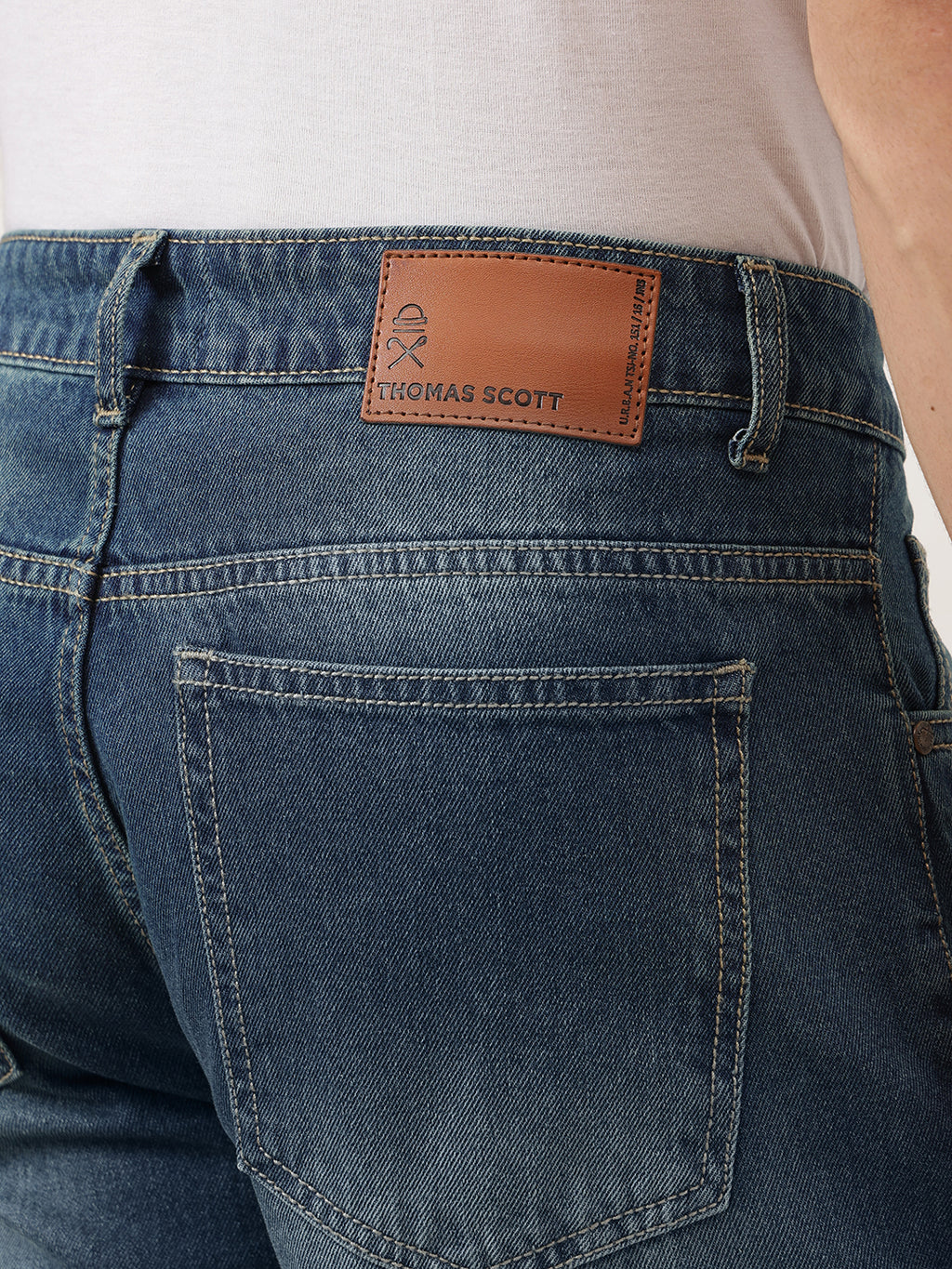 Dark Blue Smart Baggy Fit Mid-Rise Clean Look Non-Stretchable Jeans For Men