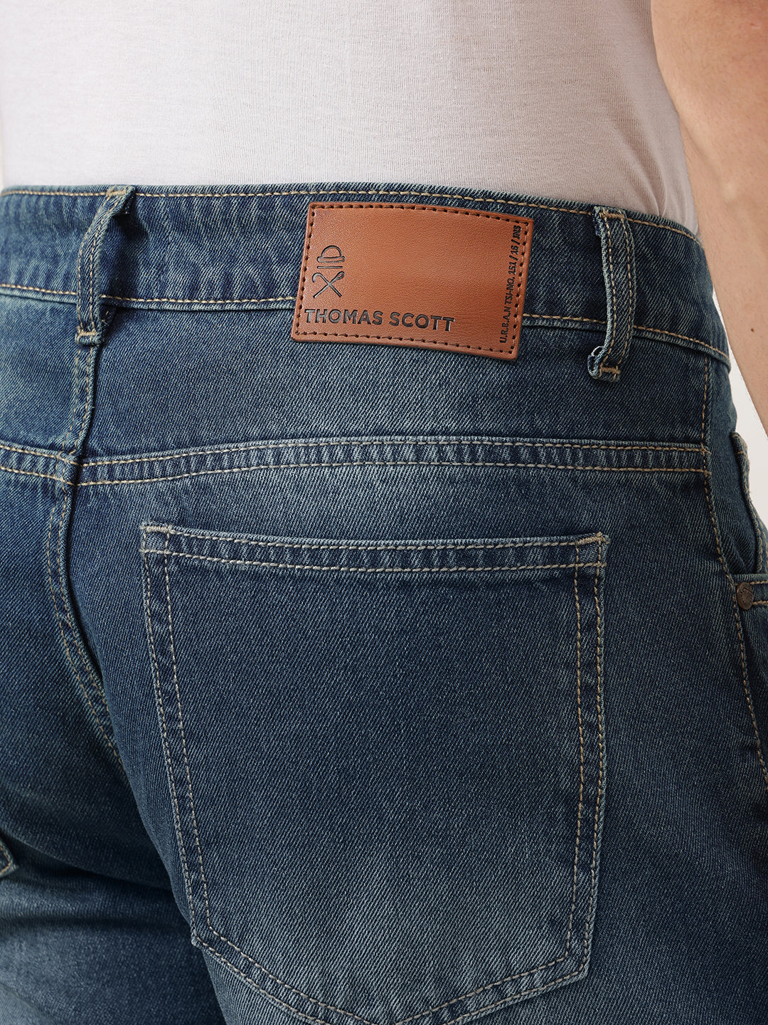 Dark Blue Smart Baggy Fit Mid-Rise Clean Look Non-Stretchable Jeans For Men