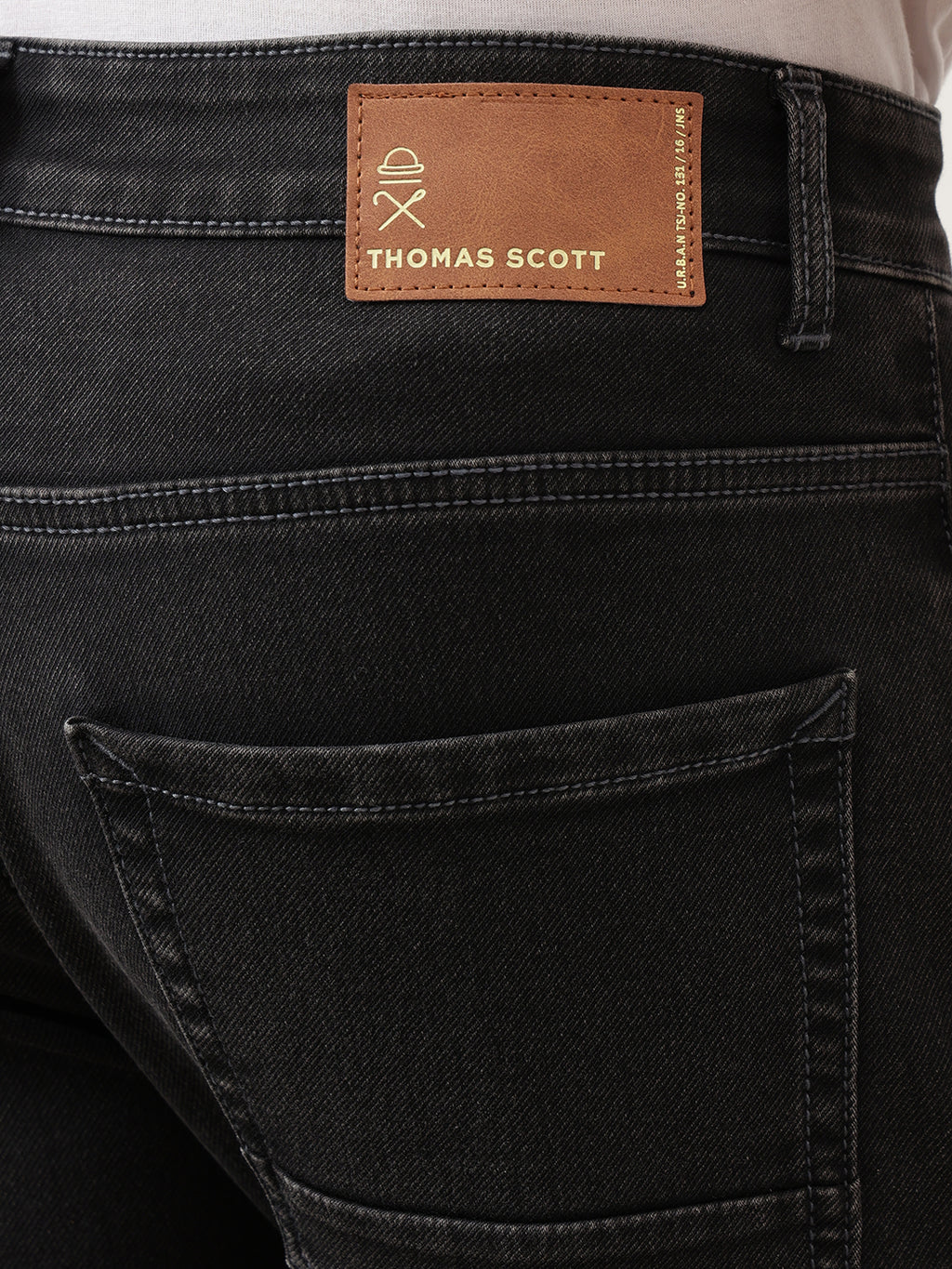 Black Smart Carrot Fit Mid-Rise No Faded Clean Look Stretchable Jeans For Men