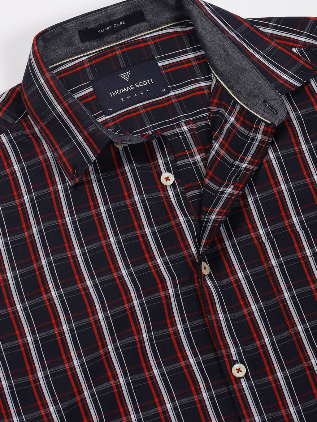 Thomas Scott Men Smart Tartan Checks Opaque Checked Formal Shirt
