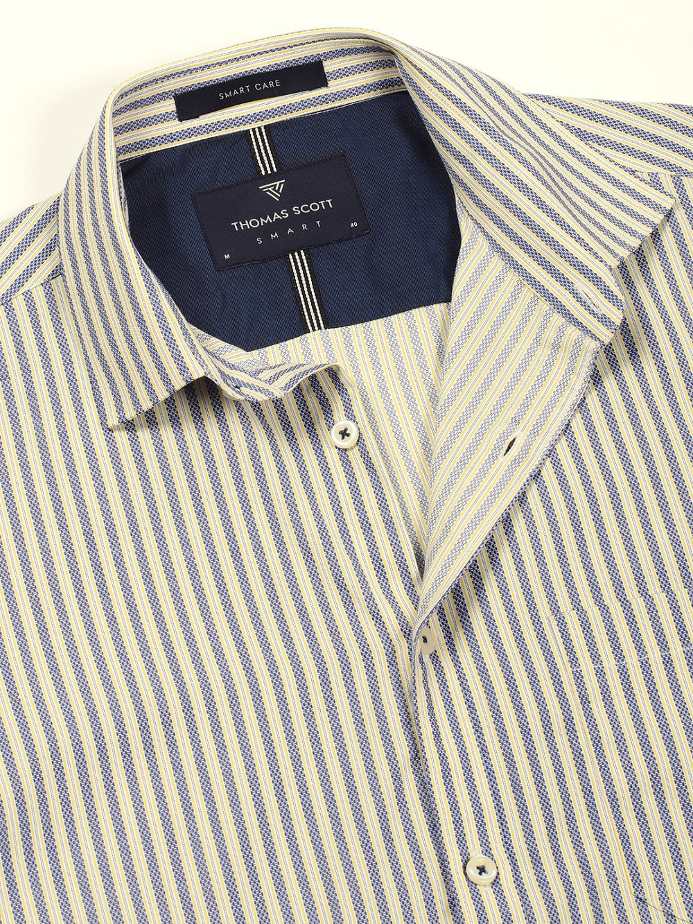 Thomas Scott Men Smart Pinstripes Opaque Striped Formal Shirt