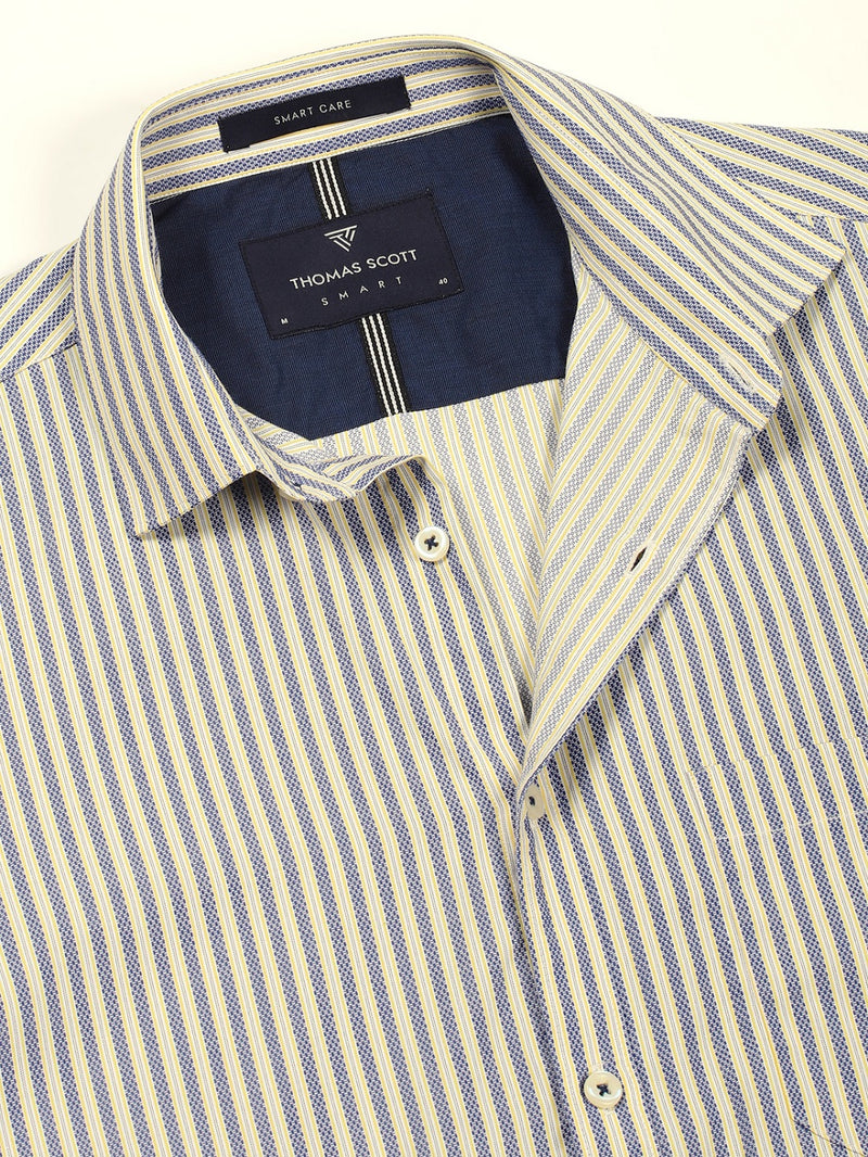 Thomas Scott Men Smart Pinstripes Opaque Striped Formal Shirt