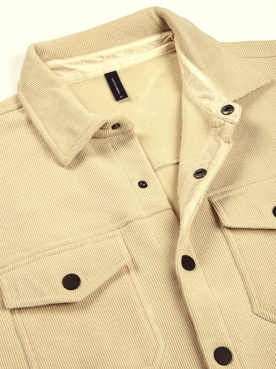Black Spread Collar Corduroy Anti Odour Jacket