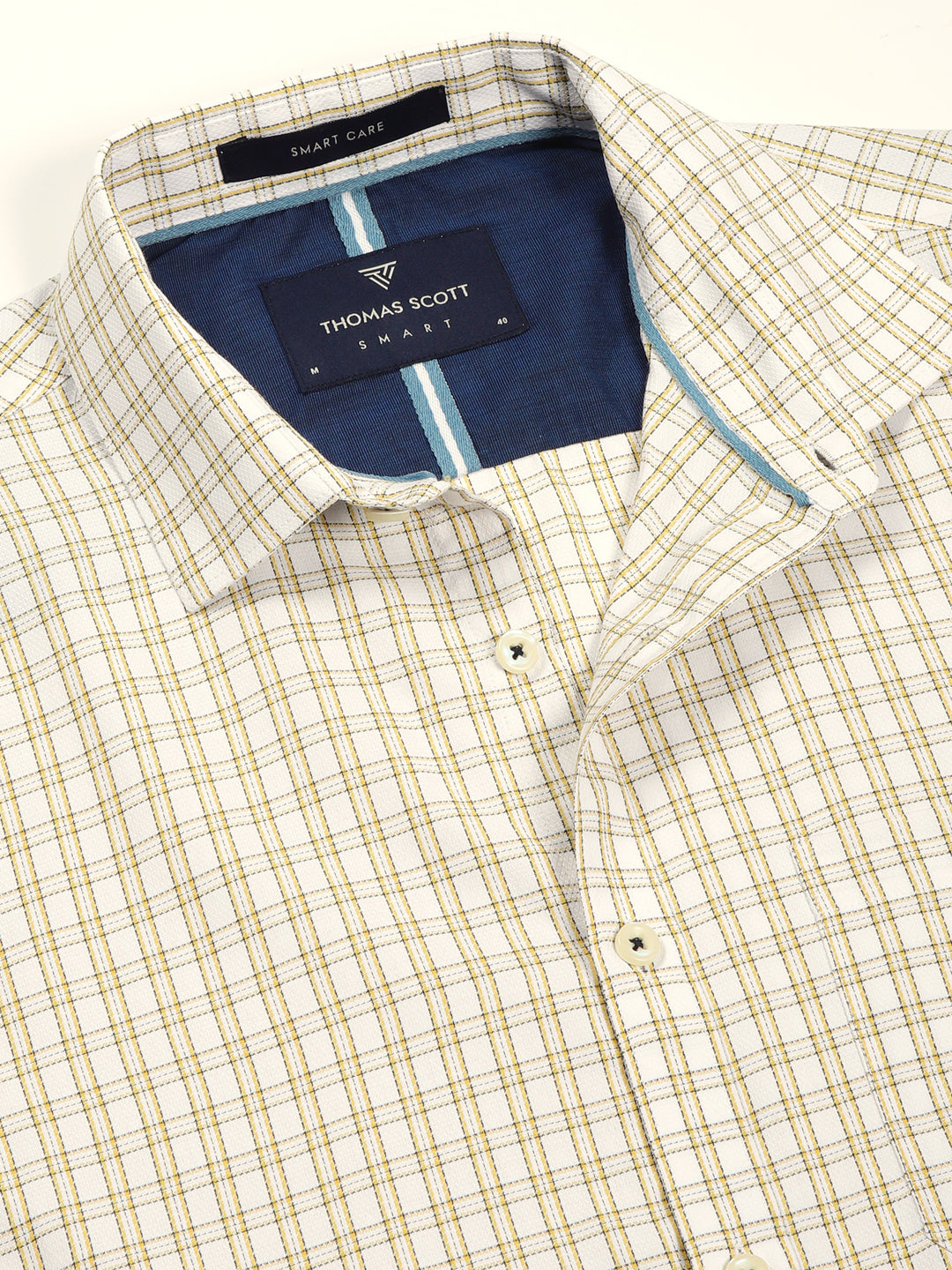 Thomas Scott Men Smart Shepherd Checks Opaque Checked Formal Shirt