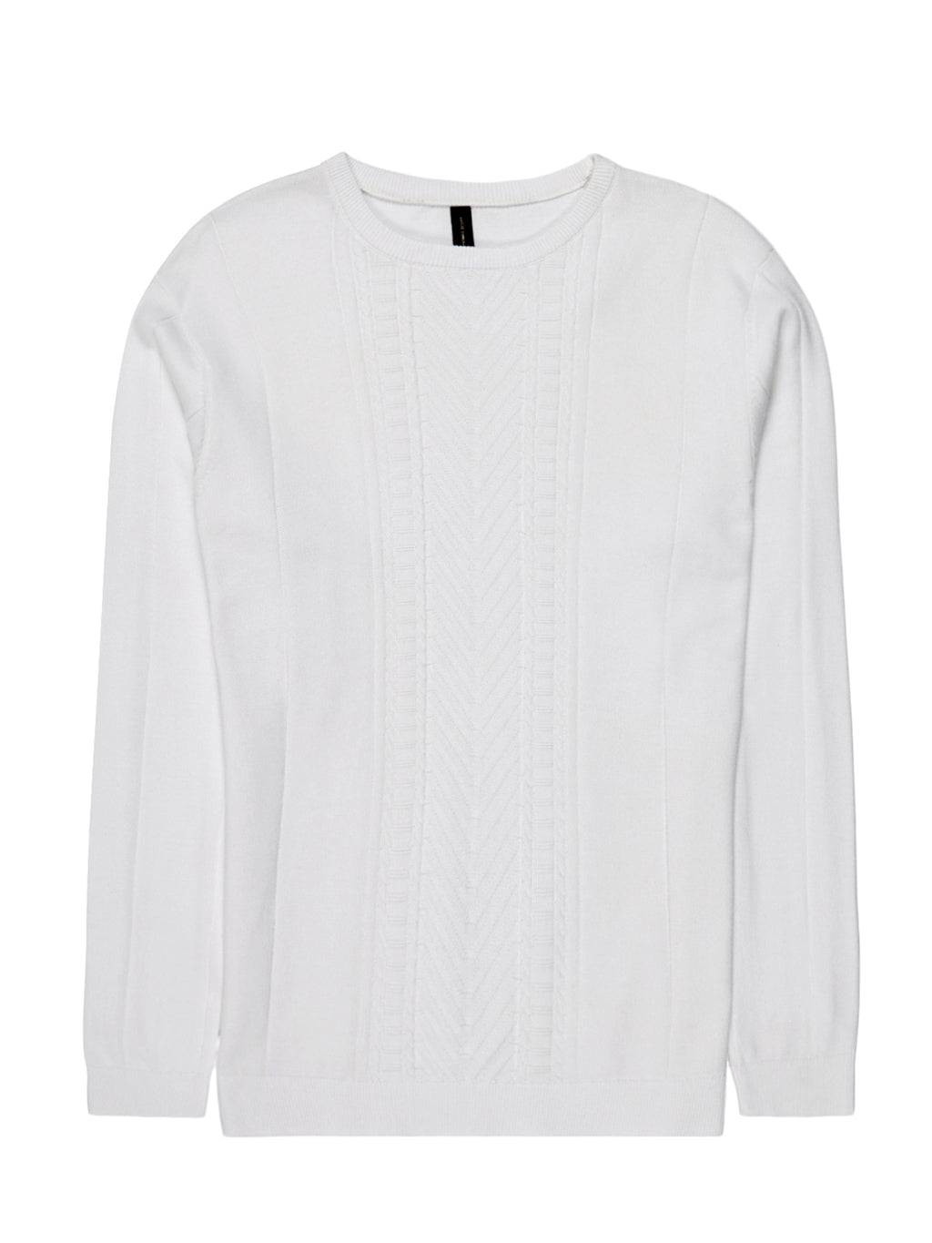 Thomas Scott Men Cable Knit Round Neck Cotton Pullover Ribbed Sweater