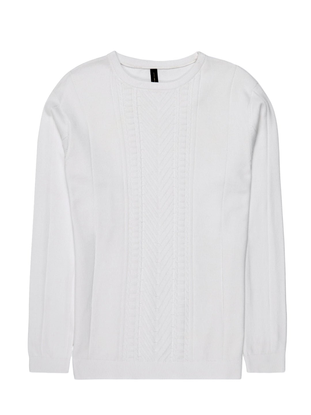 Thomas Scott Men Cable Knit Round Neck Cotton Pullover Ribbed Sweater
