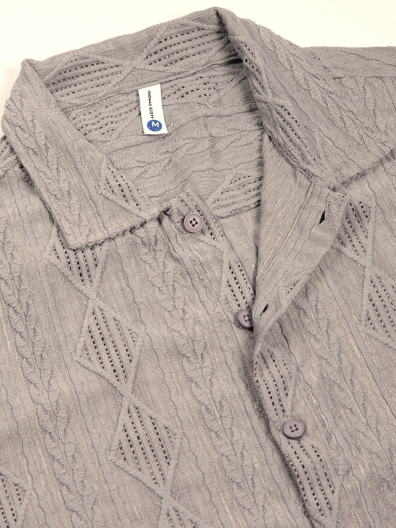 Thomas Scott Men Premium Semi Sheer Casual Shirt