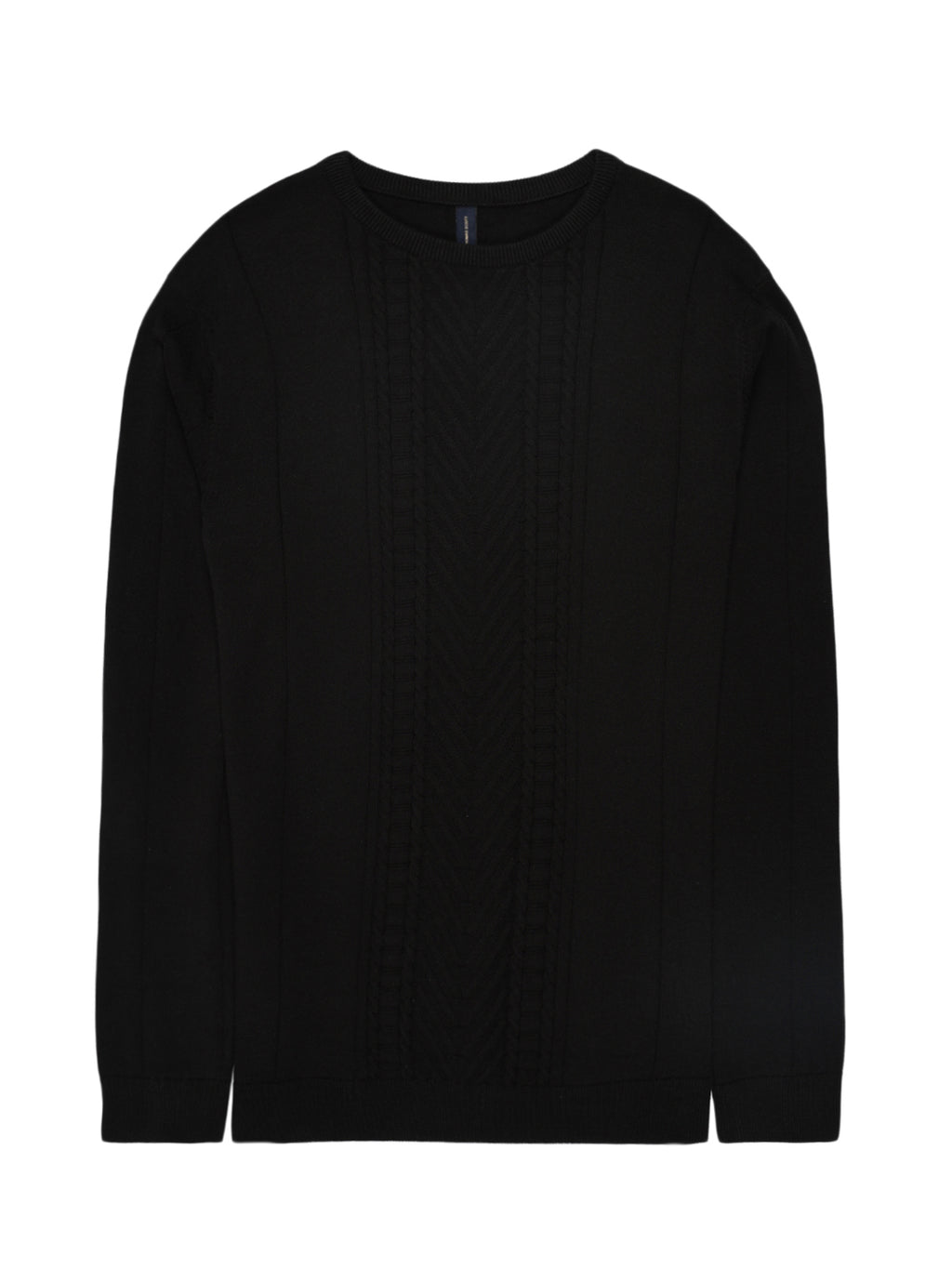 Thomas Scott Men Cable Knit Round Neck Cotton Pullover Ribbed Sweater