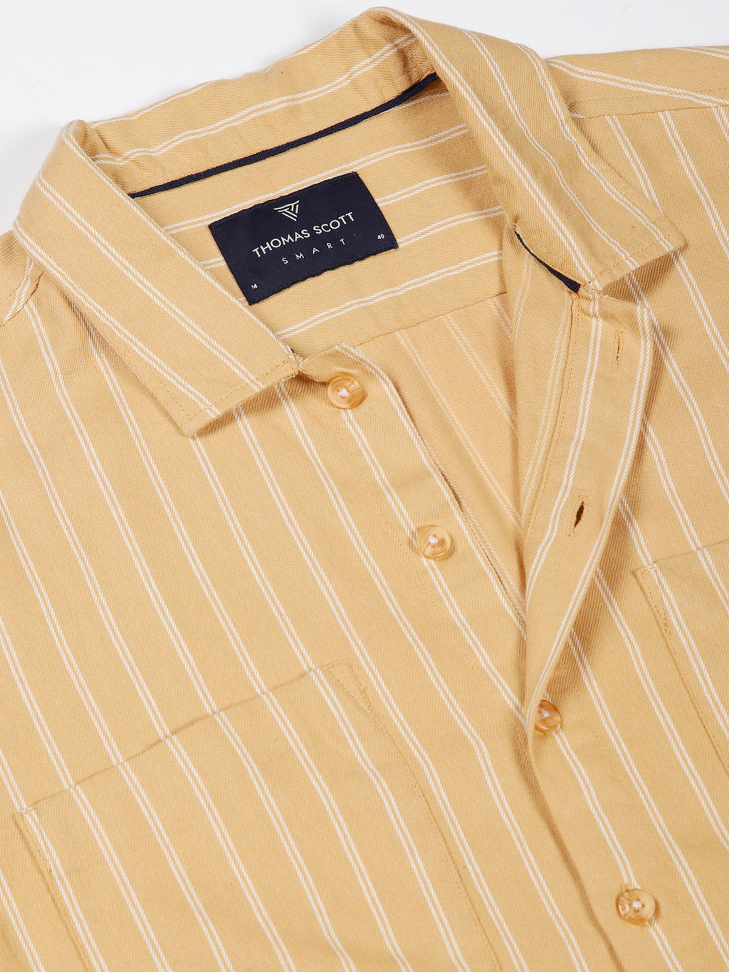Thomas Scott Men Premium Slim Fit Opaque Striped Casual Shirt