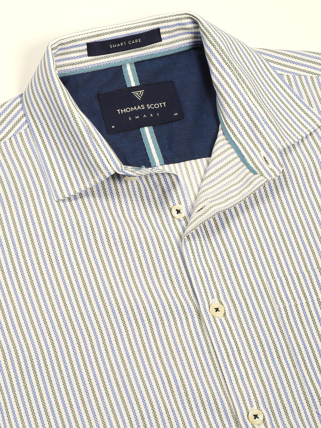 Thomas Scott Men Smart Pinstripes Opaque Striped Formal Shirt