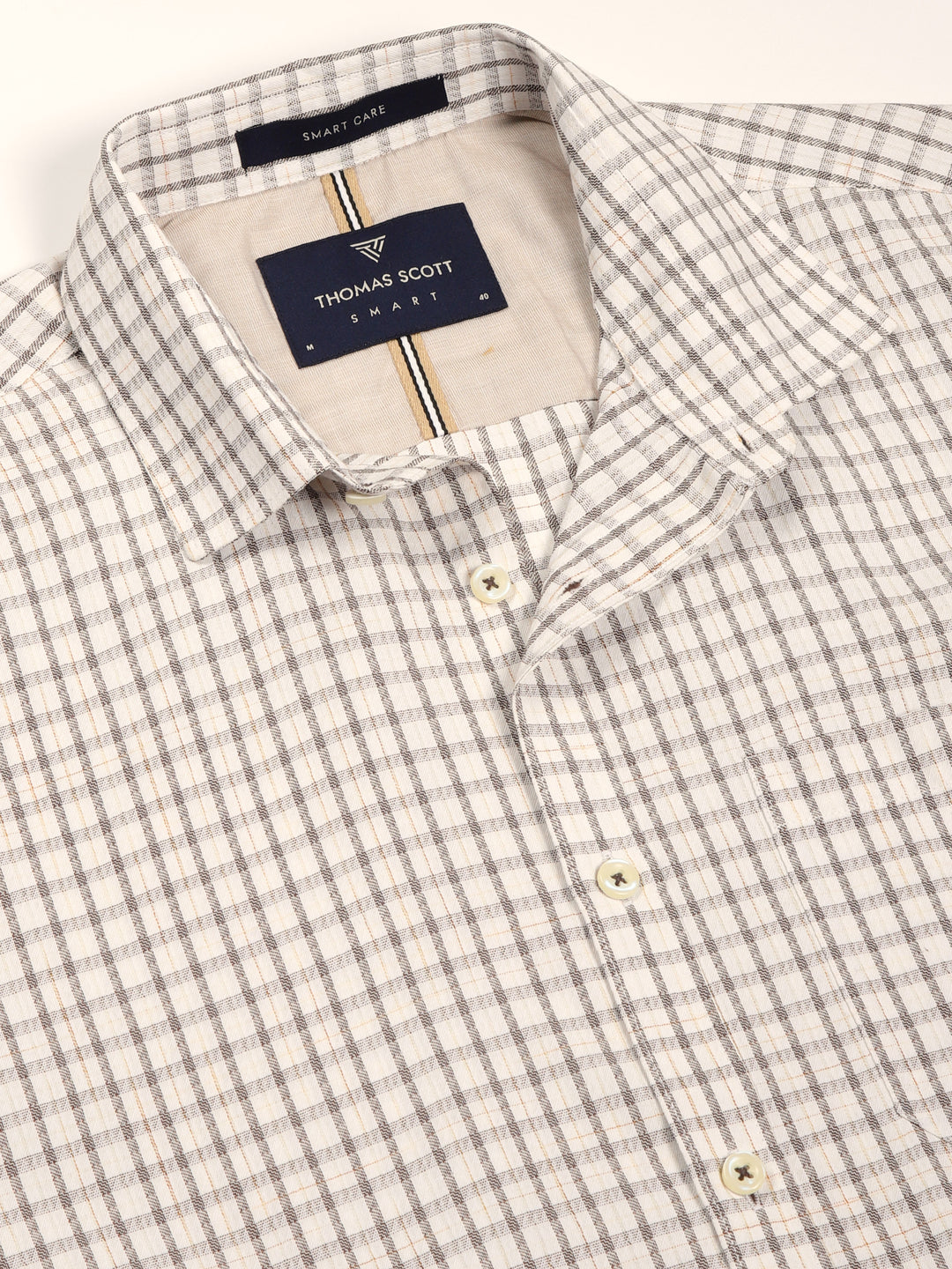 Thomas Scott Men Smart Tartan Checks Opaque Checked Formal Shirt