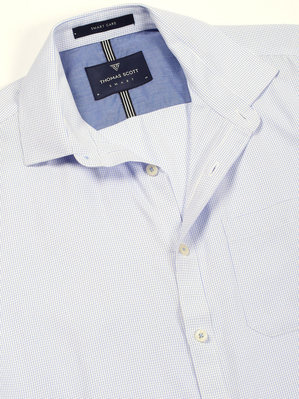 Thomas Scott Men Smart Micro Checks Opaque Checked Formal Shirt
