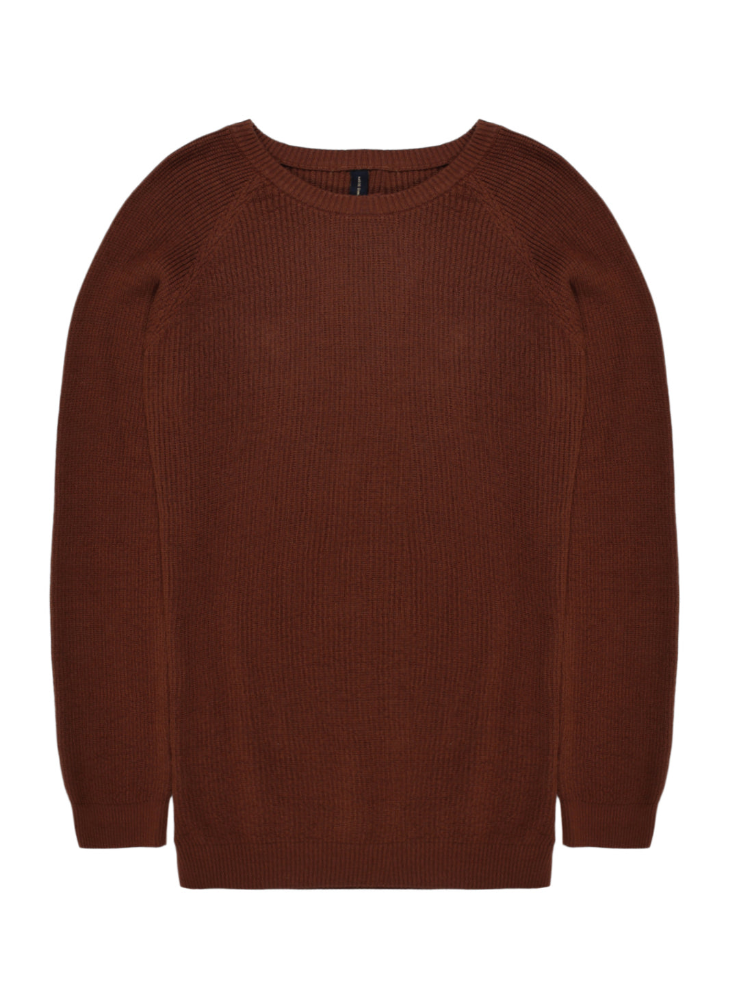 Thomas Scott Men Ribbed Self Design Round Neck Cotton Pullover Ribbed Sweater