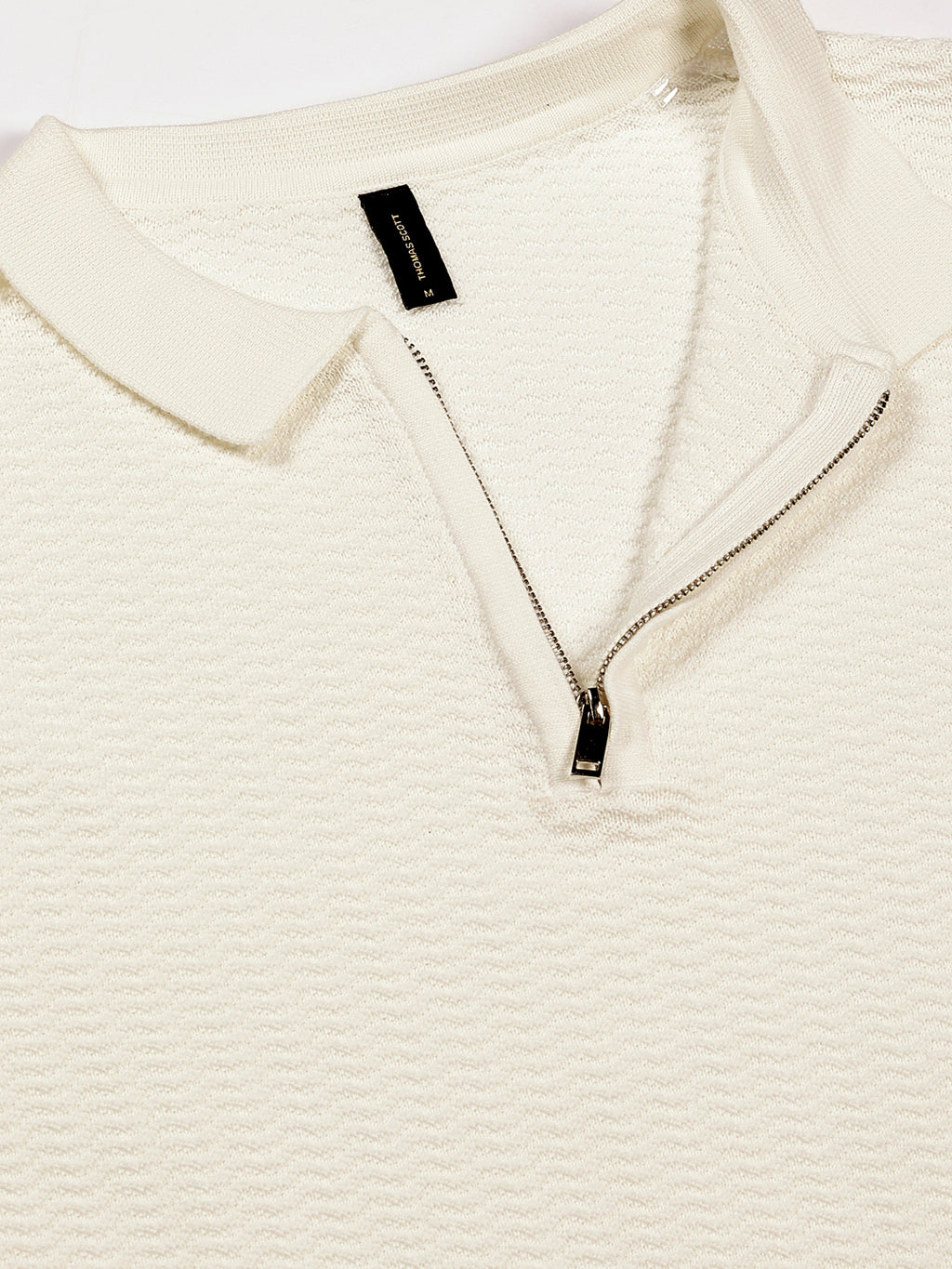 Thomas Scott Men Knit Polo Collar T-shirt