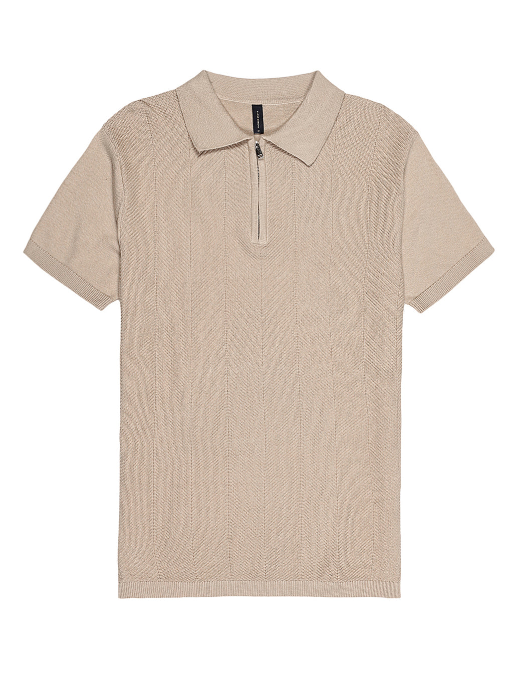 Thomas Scott Men Self Design Polo Collar Cotton T-shirt