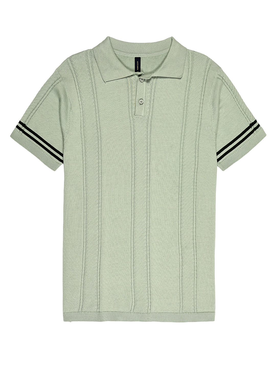 Thomas Scott Men Self Design Polo Collar Cotton T-shirt