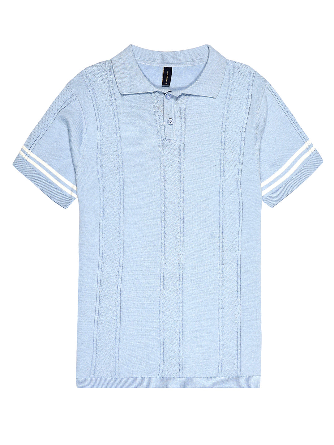 Thomas Scott Men Self Design Polo Collar Cotton T-shirt