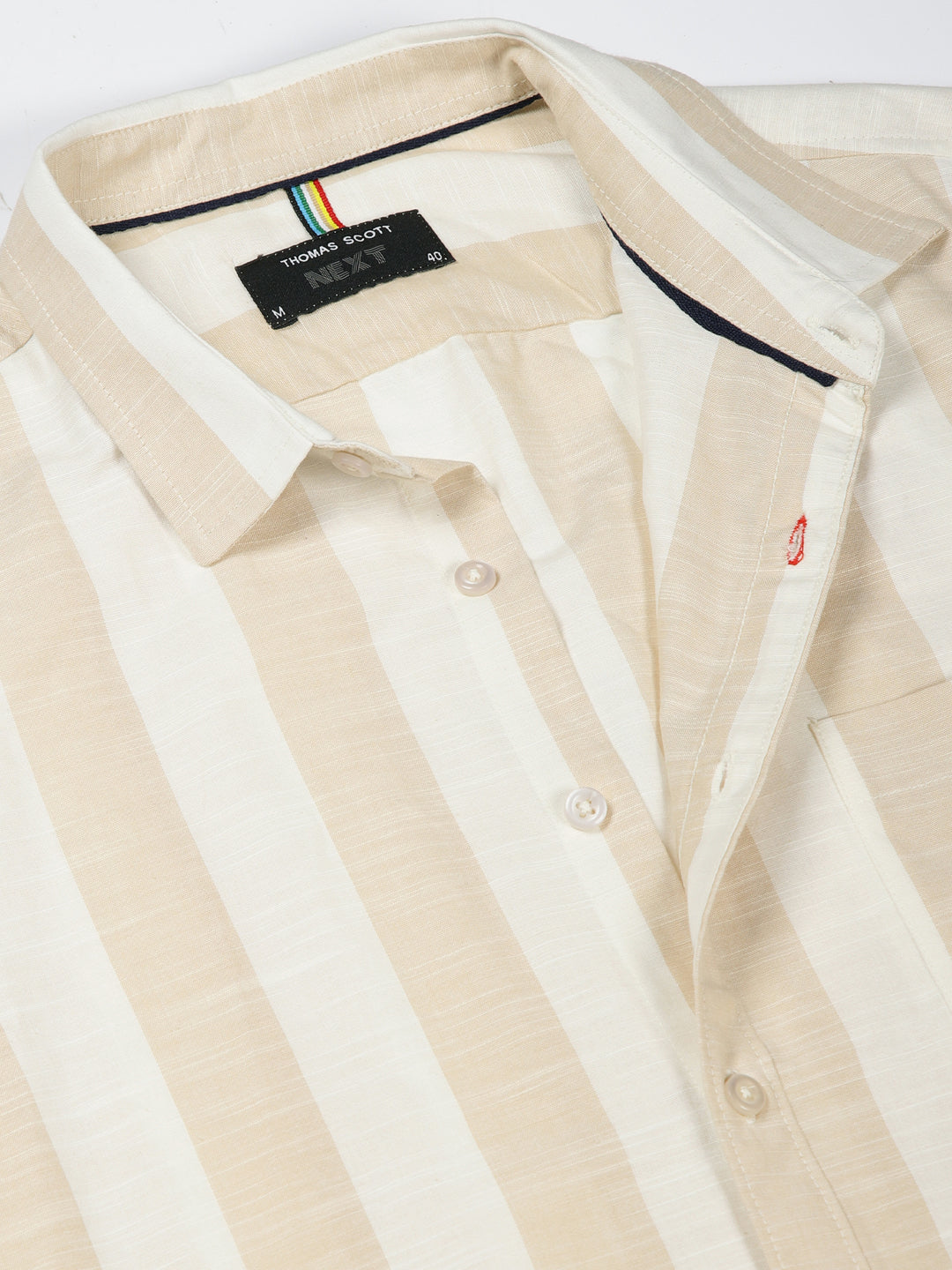 Thomas Scott Men Premium Slim Fit Opaque Striped Casual Shirt