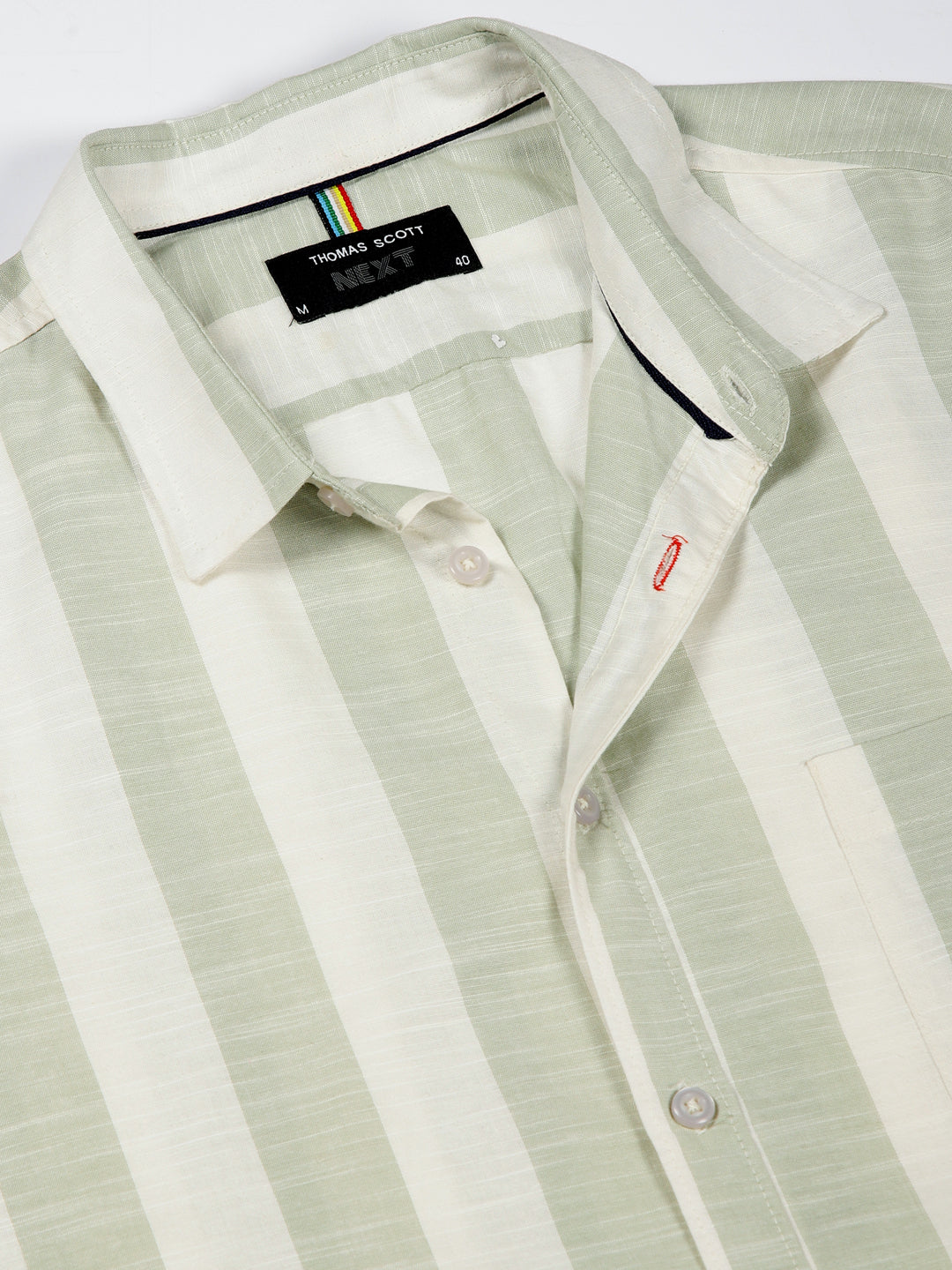 Thomas Scott Men Premium Slim Fit Opaque Striped Casual Shirt