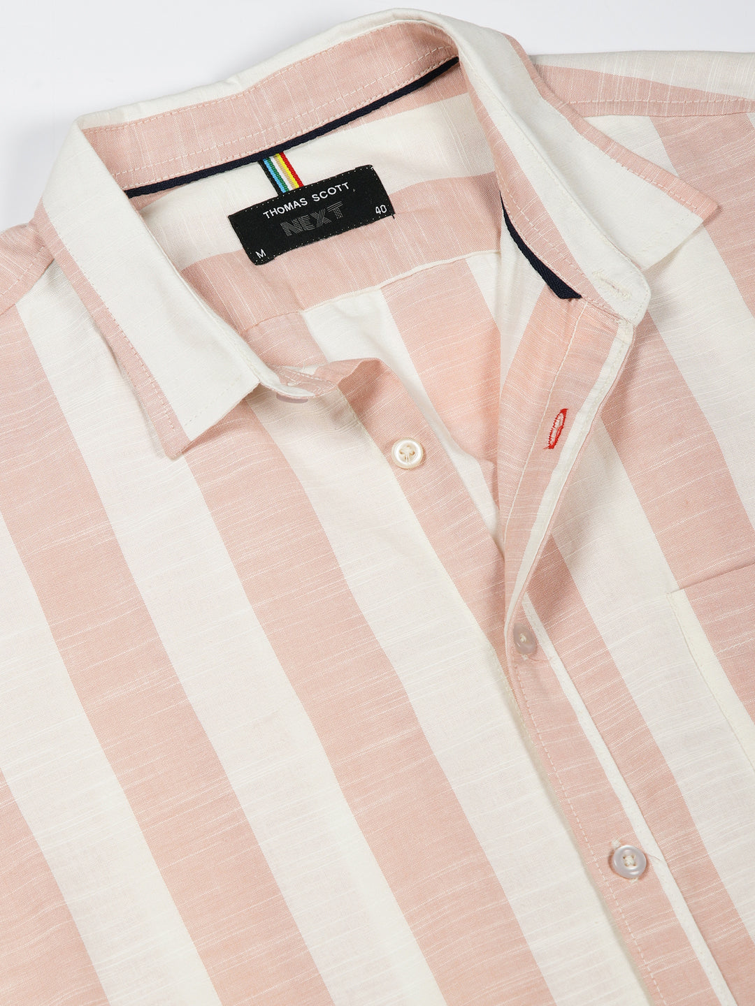 Thomas Scott Men Premium Slim Fit Opaque Striped Casual Shirt