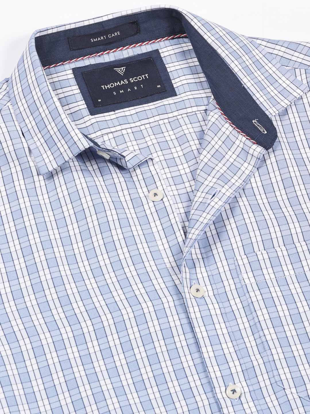 Thomas Scott Men Smart Tartan Checks Opaque Checked Formal Shirt