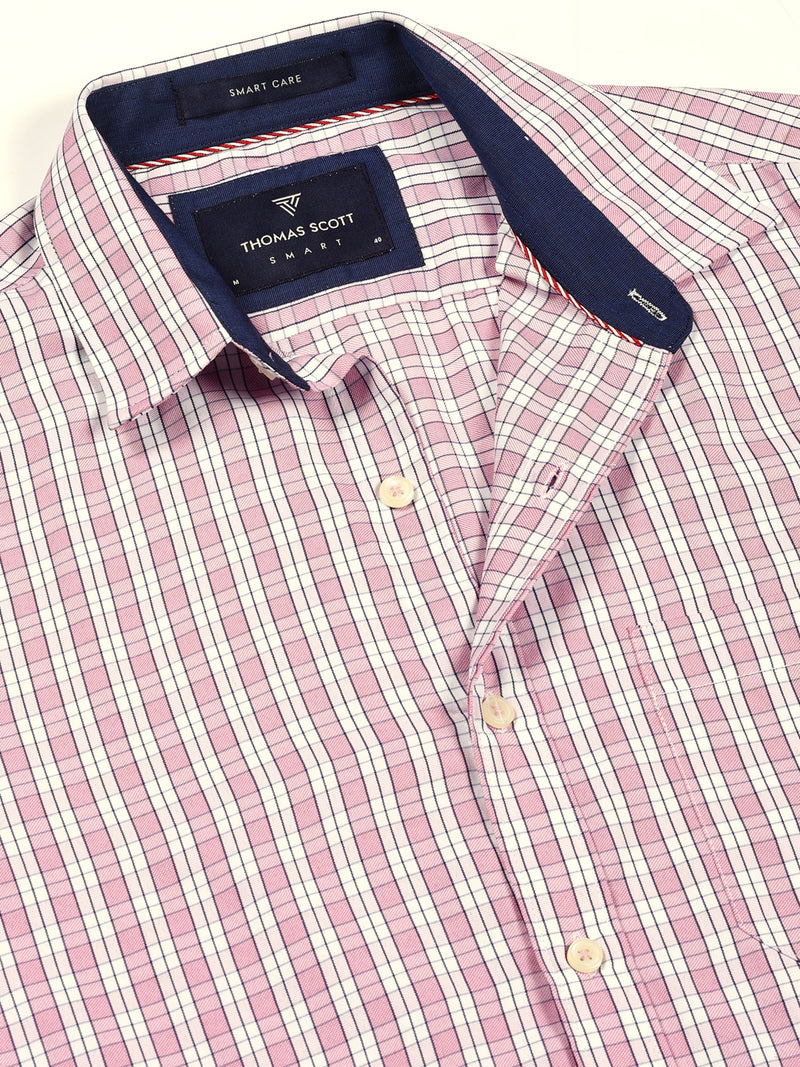 Thomas Scott Men Smart Tartan Checks Opaque Checked Formal Shirt