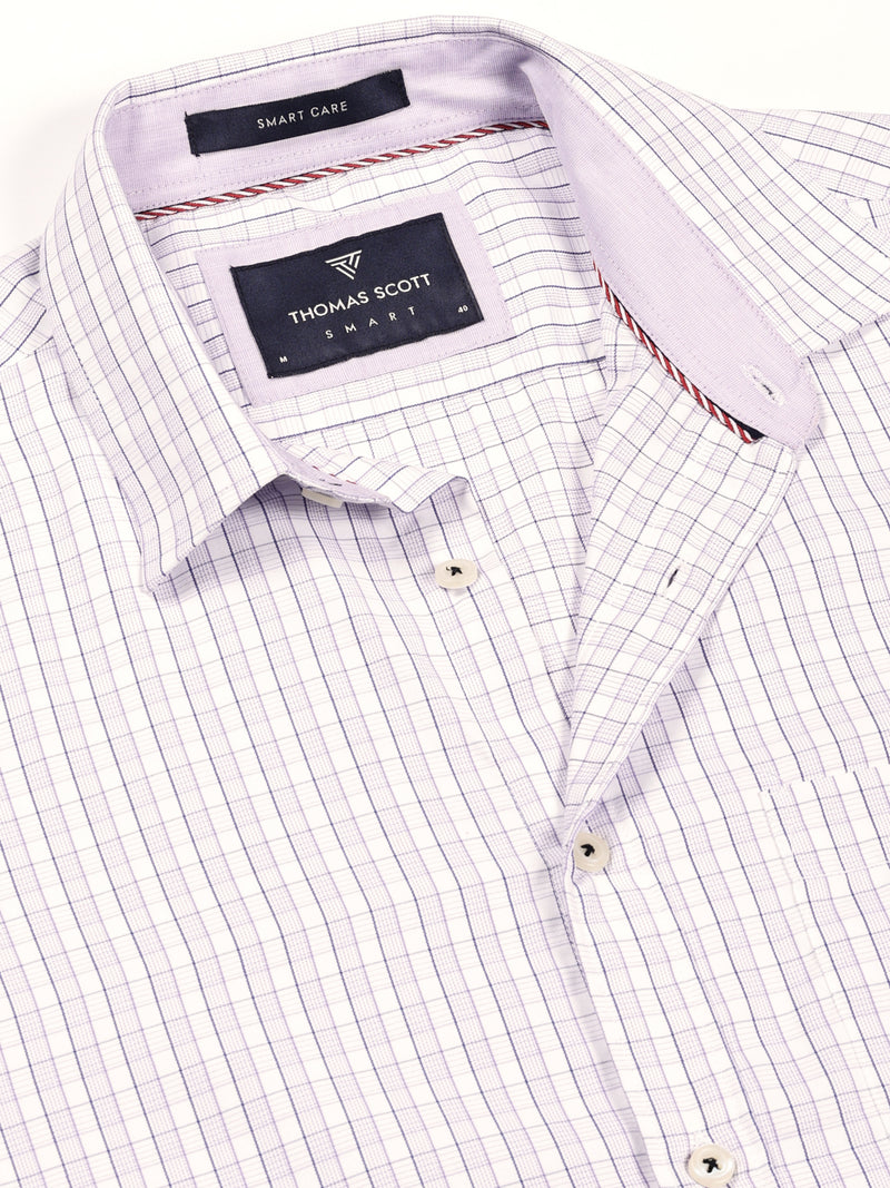 Thomas Scott Men Smart Gingham Checks Opaque Checked Formal Shirt