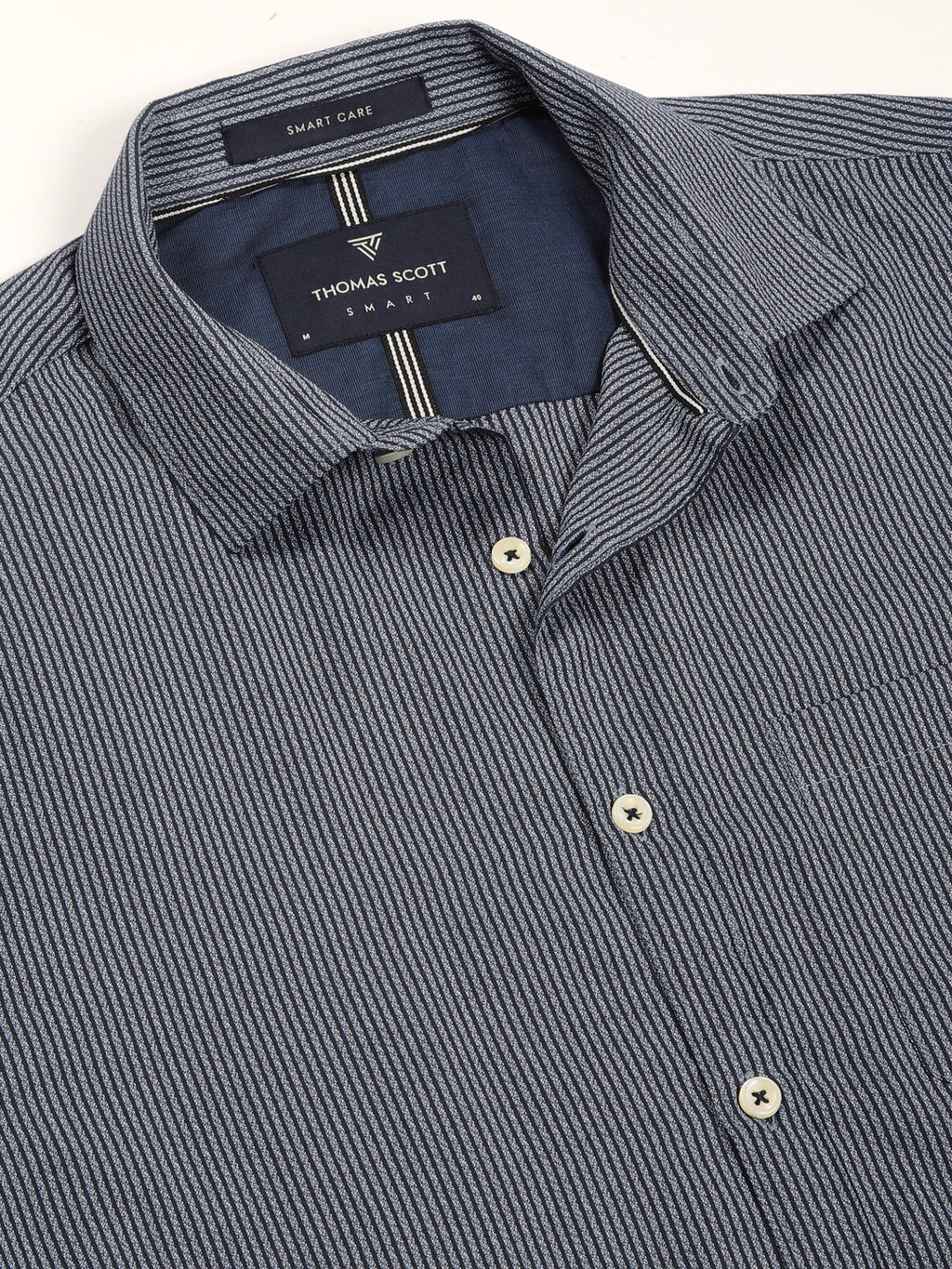 Thomas Scott Men Smart Pinstripes Opaque Striped Formal Shirt