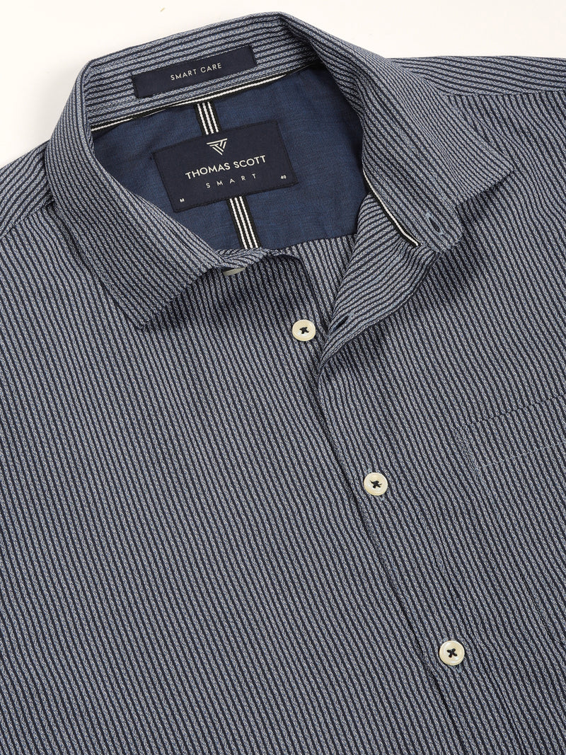 Thomas Scott Men Smart Pinstripes Opaque Striped Formal Shirt